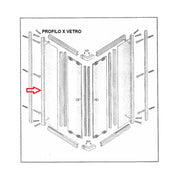 R PROFILO X VETRO BOX DOCCIA LUSSO- 1,0 pz