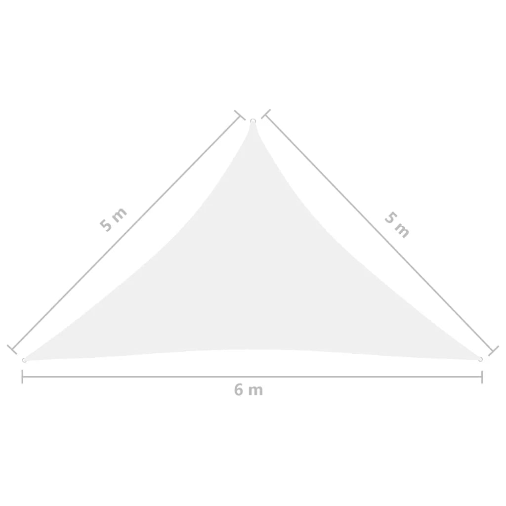 Vela ombreggiante triangolare in tessuto Oxford 5 x 5 x 6 m bianco 02_0009913