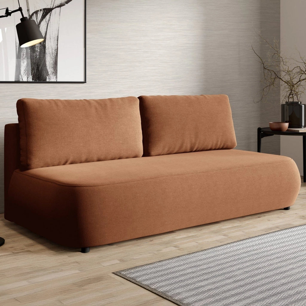 Brugnato, Divano Letto 2 Posti Contenitore, 210x106 cm Arancione