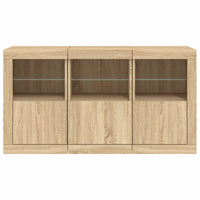 Credenza con Luci LED Rovere Sonoma 123x37x67 cm 3209060
