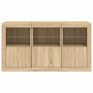 Credenza con Luci LED Rovere Sonoma 123x37x67 cm 3209060