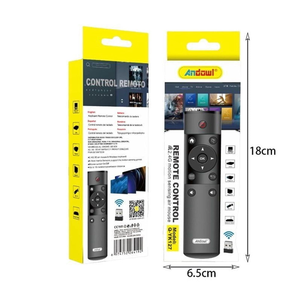 Trade Shop - Telecomando Tv Universale Q-yk127 Per Smart Tv Android Tv Box Con Ricevitore Usb Wireless -