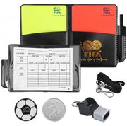 Serie di Carte da Giudice con Fischietto - Carte di Colore Rosso/Giallo - Supporto per Carte - Fogli di Punteggio - Strumento per Raccogliere Punti - Adatto per Partite di Calcio - Kit per Arbitri