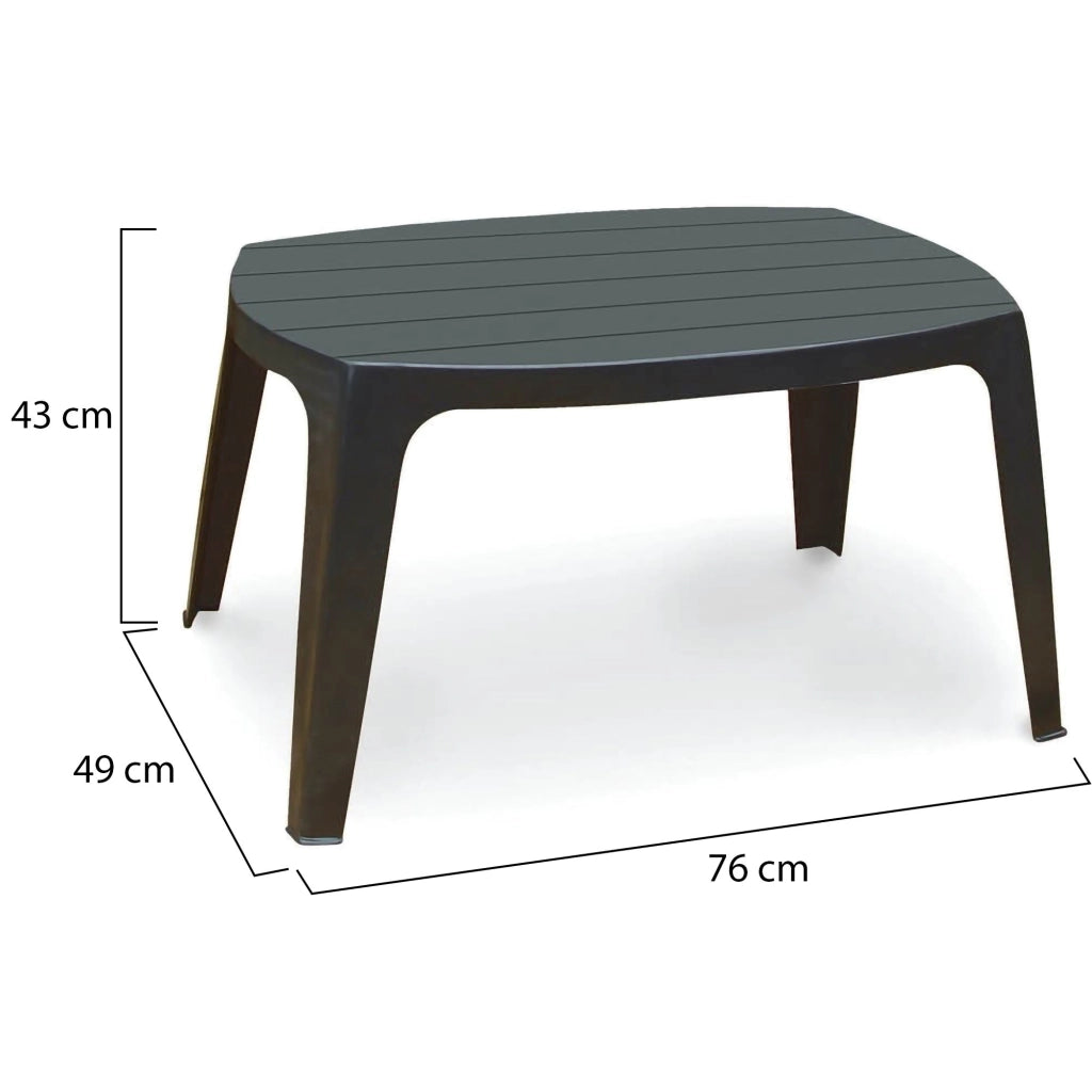 Mclendon, Tavolino da Esterno 2 Posti Made in Italy, 76x49x43h cm Nero Antracite