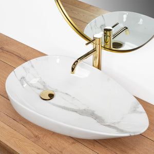 Lavabo Da Appoggio Rea Greta 65 Bianco Shiny