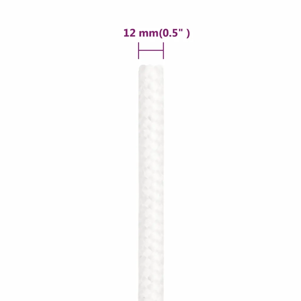 Corda | Fune per barca Completamente Bianca 12 mm 25 m in Polipropilene