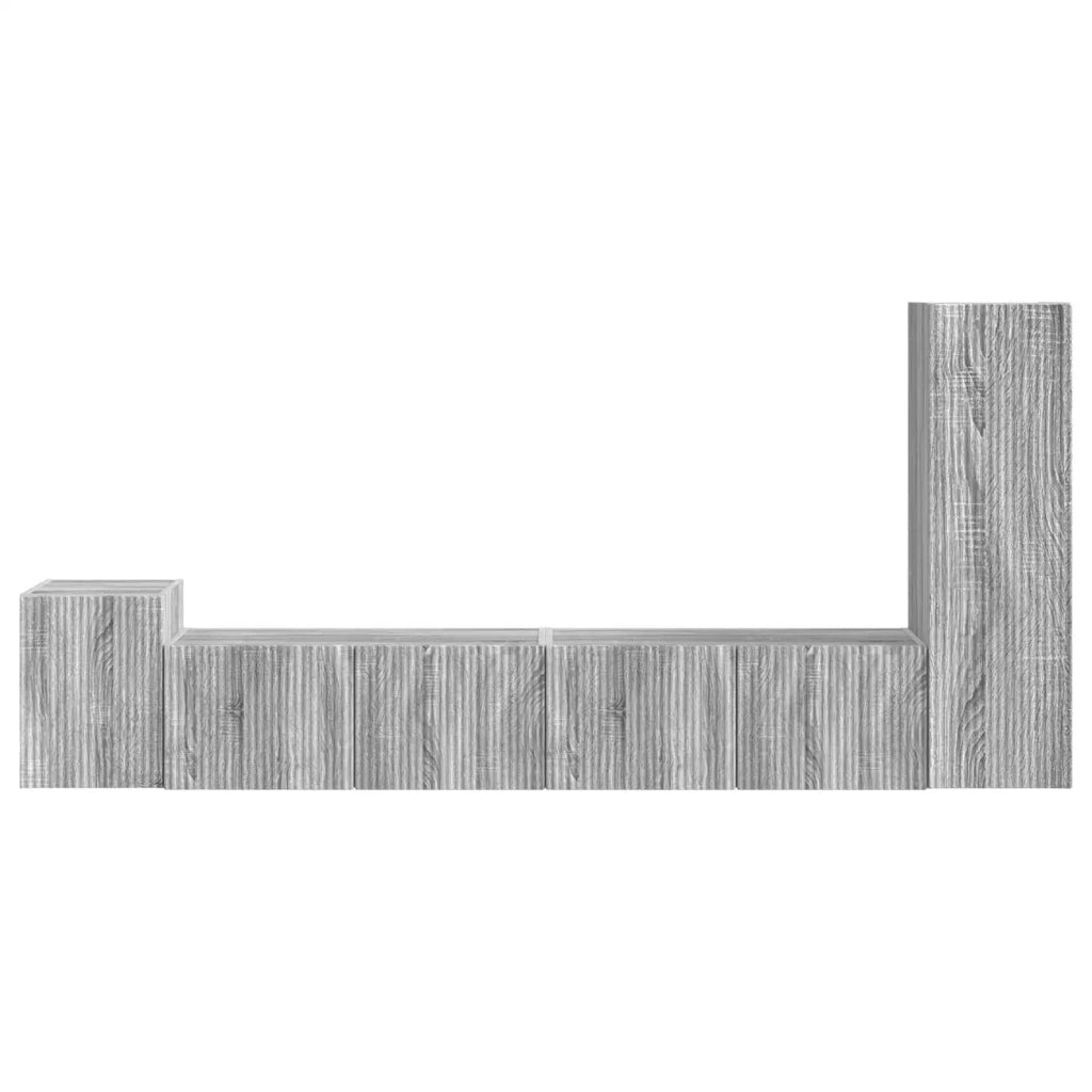 Set mobile TV 3 pz-Credenza per TV Grigio Sonoma Legno multistrato 893931