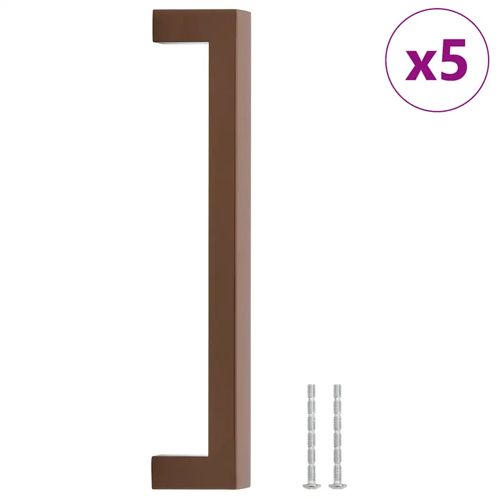 Poignées d'armoire 5 pcs bronze 192 mm acier inoxydable