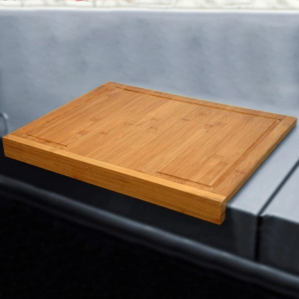 Tagliere da Cucina in Legno con Bambù Bordo Piegato Antiscivolo 45 x 35 x 3.6 cm