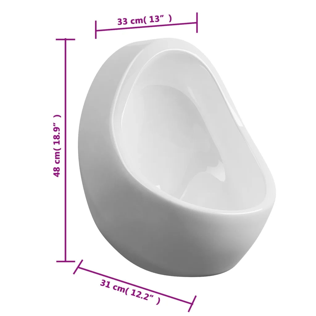 Orinatoio Sospeso con Sciacquone in Ceramica Bianco cod mxl 72528
