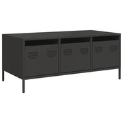 Tavolino da salotto | Tavolino da caff¨¨ | Tavolino da Soggiorno Nero 101,5x50x43,5 cm in Acciaio Laminato a Freddo