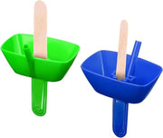 Due pezzi di contenitore per gelato senza gocce riutilizzabile con manico senza nodi Bpa libero per la festa estiva del bagno (blu verde)