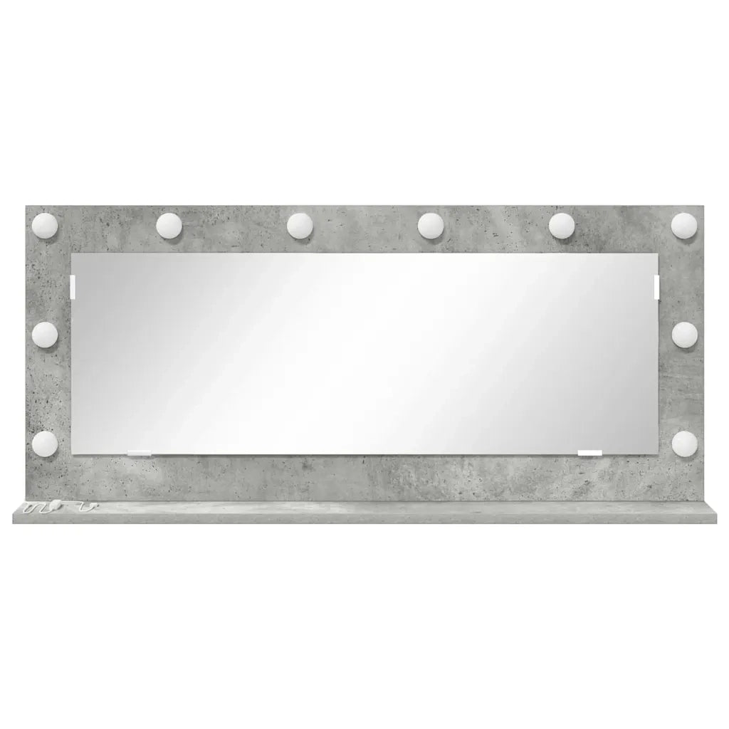 Specchio da Vanità Rettangolare Grigio cemento 100 x 45 x 18 cm 868328