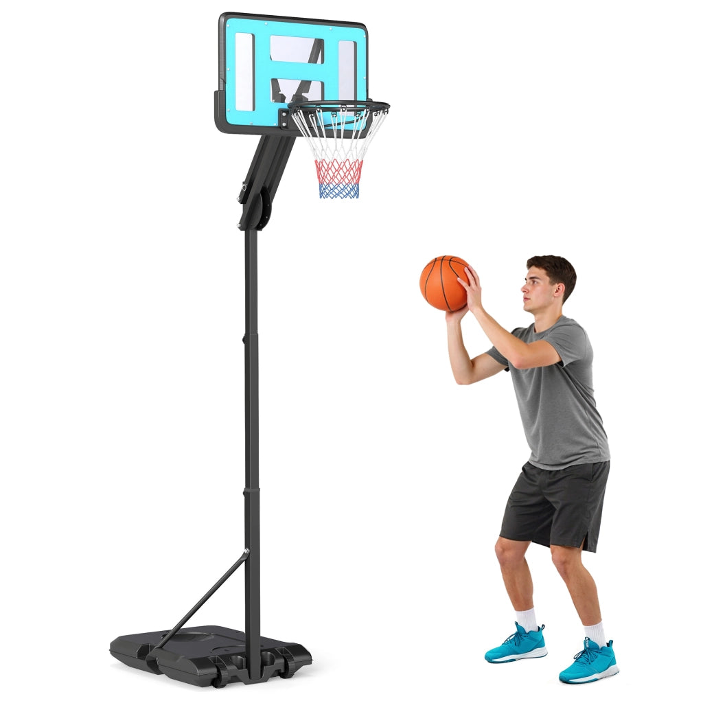 Canestro Basket Regolabile con Ruote ¨C Xylo ¨C 146-236 cm Base Riempibile Nero
