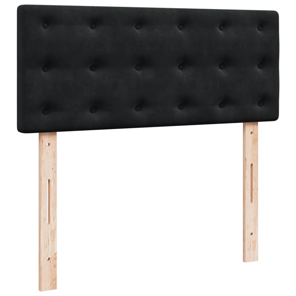 Giroletto a Molle con Materasso Nero 120x190 cm in Velluto 3286272
