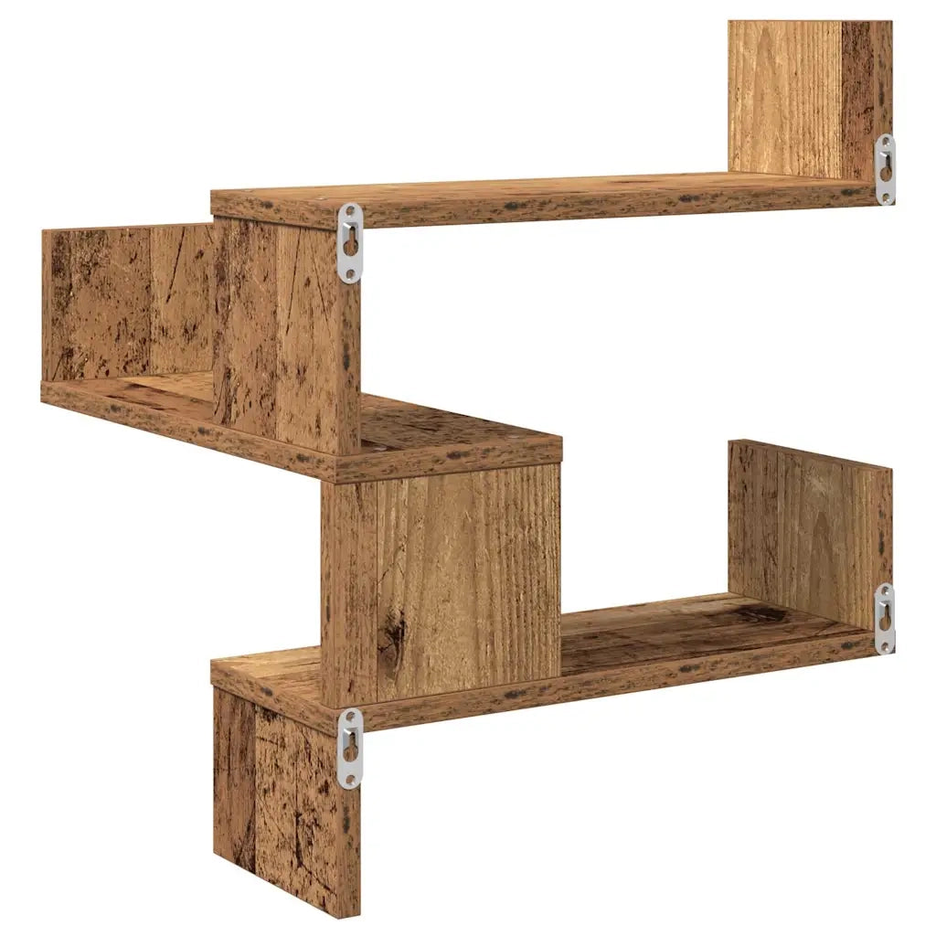 Mensole Angolari 2pz Legno Antico 40x40x49,5 cm in Truciolato