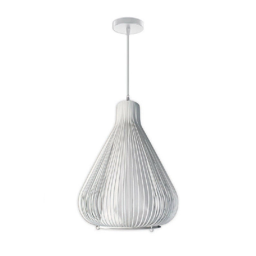 Trade Shop - Lampadario Soffitto Attacco E27 Bianco Nero Moderno Sospensione Regolabile B18 -