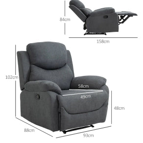 Poltrona reclinabile 150° in poliestere grigio scuro
