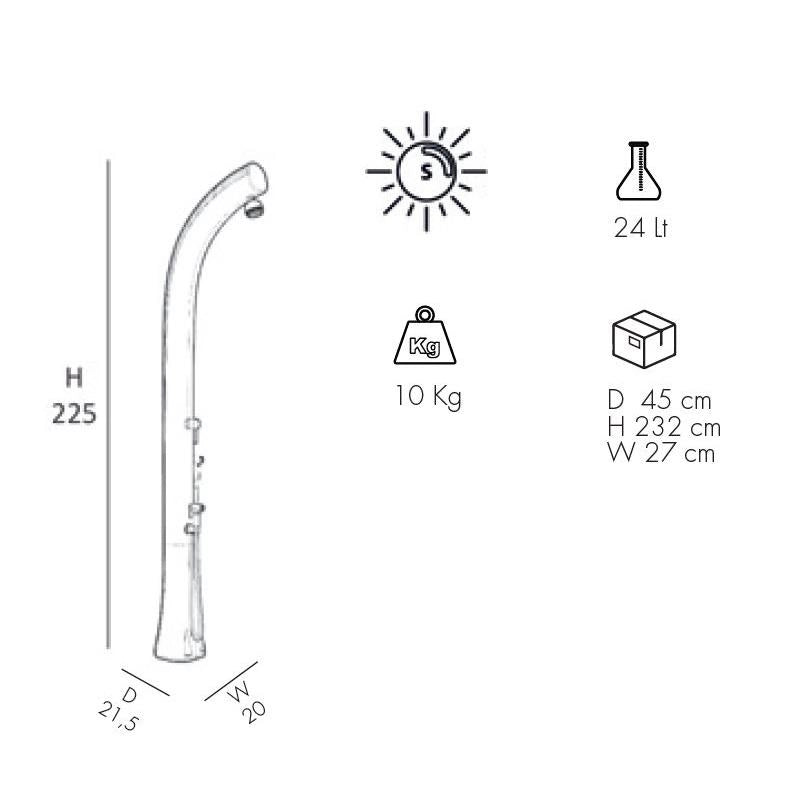 Doccia Solare In Alluminio Jolly Plus 24 Litri Top Line Con Miscelatore E  Doccetta Mobile Colore Zaffiro Cv-B540-Tl/5600