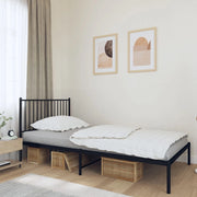 Giroletto con Testiera in Metallo Nero 107x203 cmcod mxl 106268