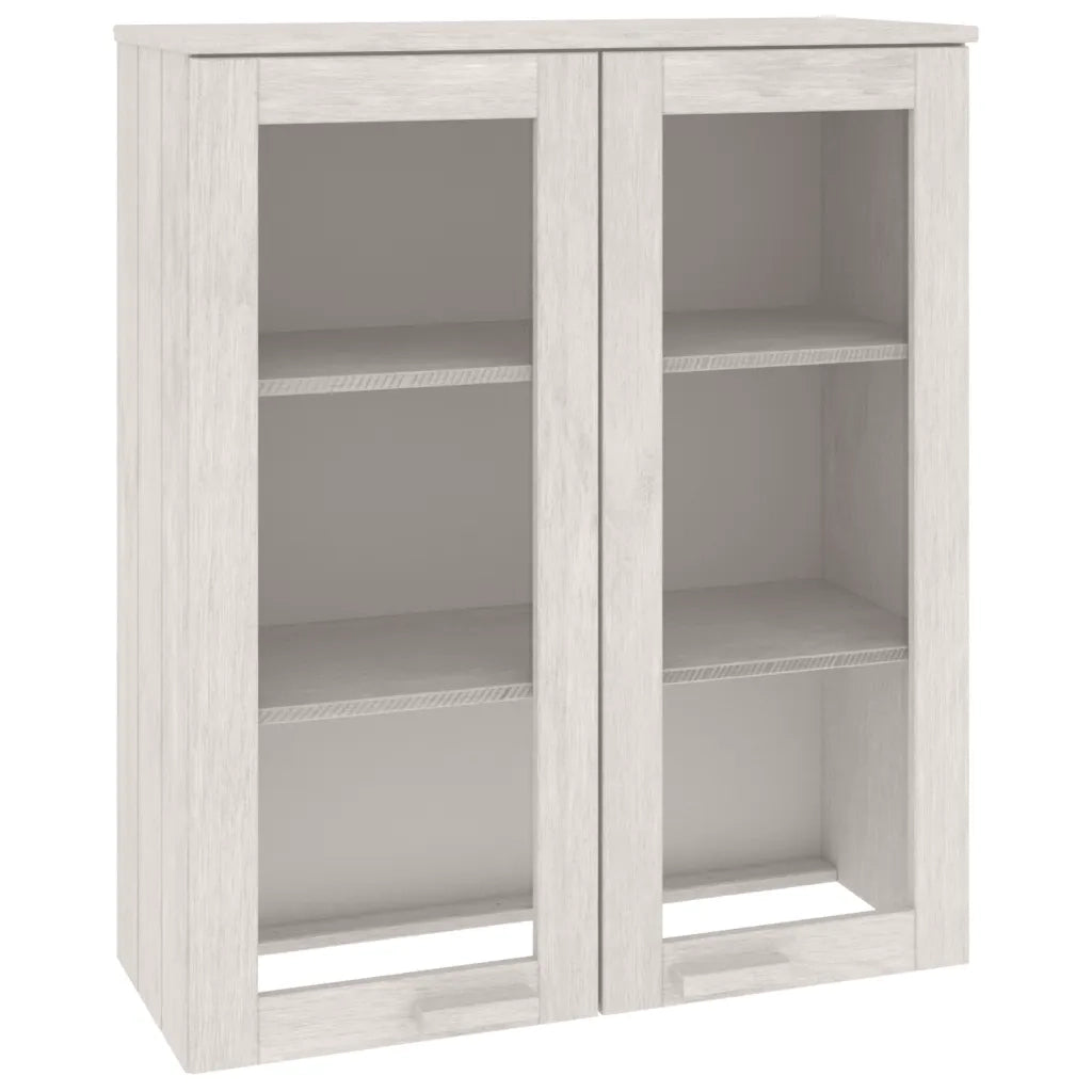 Piano Credenza HAMAR Bianco 85x35x100 cm Legno Massello di Pino 340505