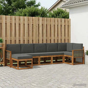 Set di divani da esterno 7 pz Naturale e Antracite Poliestere 3385388