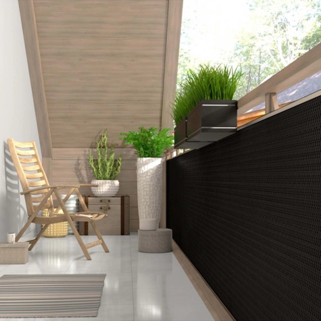 Rattanscreen - Pannello Privacy Frangivista E Recinzione Di Protezione/Copertura Per Balcone E Giardino - Nero, 90X500Cm