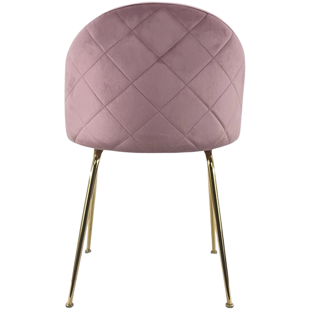 Marvin Sedia in Velluto e Oro Oslo da Sala Pranzo Con Gambe Metallo Dorate Seduta Imbottita Sedie Poltronci Rosa/1 Sedia