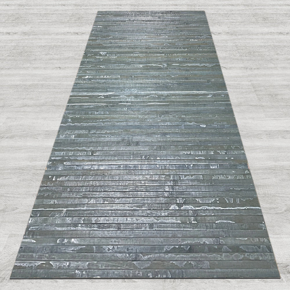 Tappeto Passatoia In Vero Bamboo Tappeto Cucina Ingresso In Legno Antiscivolo Aderente Lavabile E Antimacchia Tagliabile  - Grigio - 50x100 cm