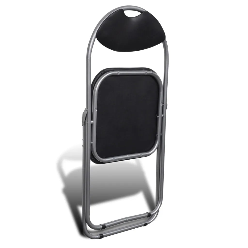 Sedie da Pranzo Pieghevoli 6 pz Nere in Similpelle e Acciaio cod mxl 62539