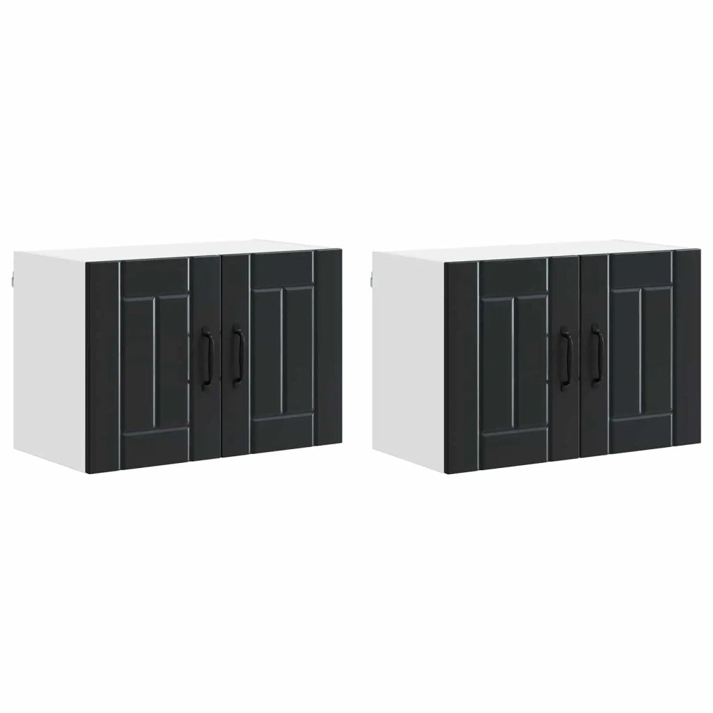 Mobile da cucina 2 pz-Set di 2 Armadio da cucina Nero 60 x 31 x 40 cm Legno multistrato 542519