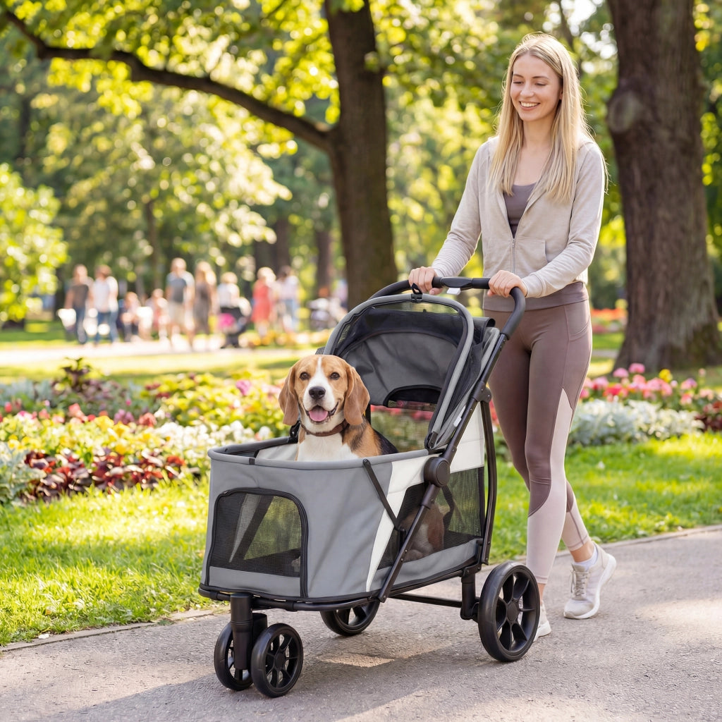 Carrello per Cani Pieghevole ¨C Zephmum ¨C Grigio