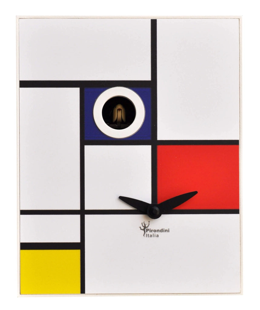 Orologio a Cucù da Parete 16,5x20x10cm Pirondini Italia D'Apres Mondrian