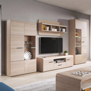 Mobile Soggiorno Kane, Parete Attrezzata Modulabile, Marrone Rovere