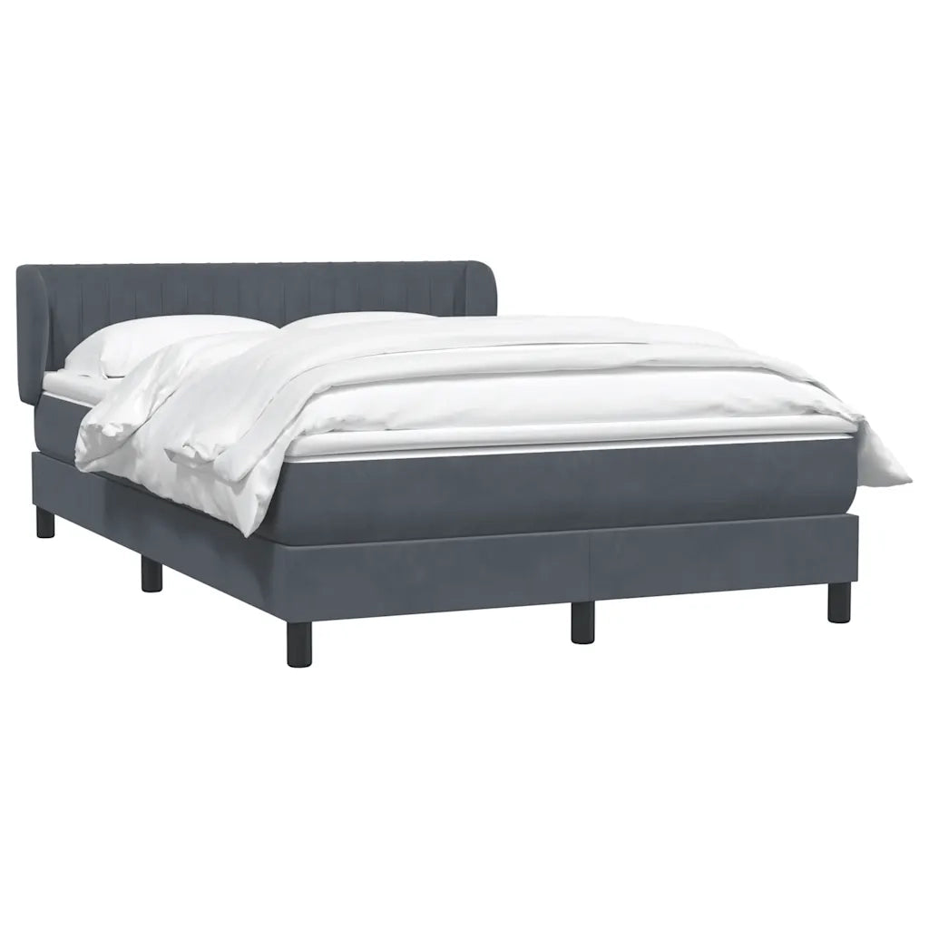 vidaXL Giroletto a Molle con Materasso Grigio Scuro 160x210 cm Velluto