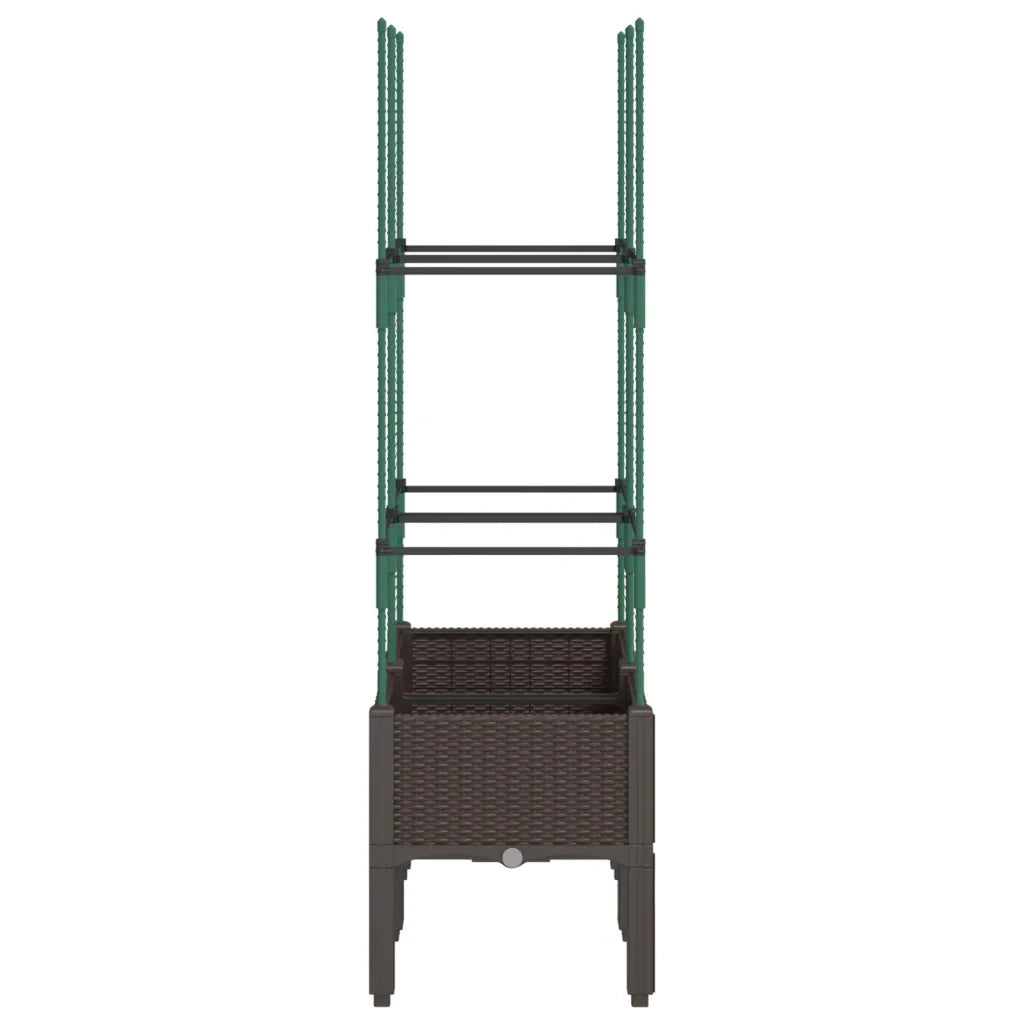 Fioriera da Giardino con Traliccio Marrone 80x40x142,5 cm in PP 367955