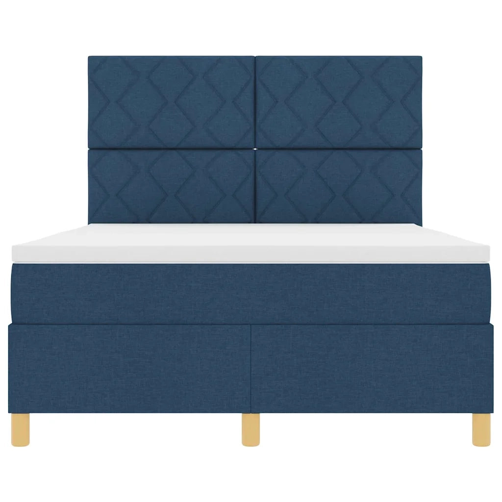 Letto a Sorgente LED con materasso Blu 160 x 200 cm Tessuto 3343193