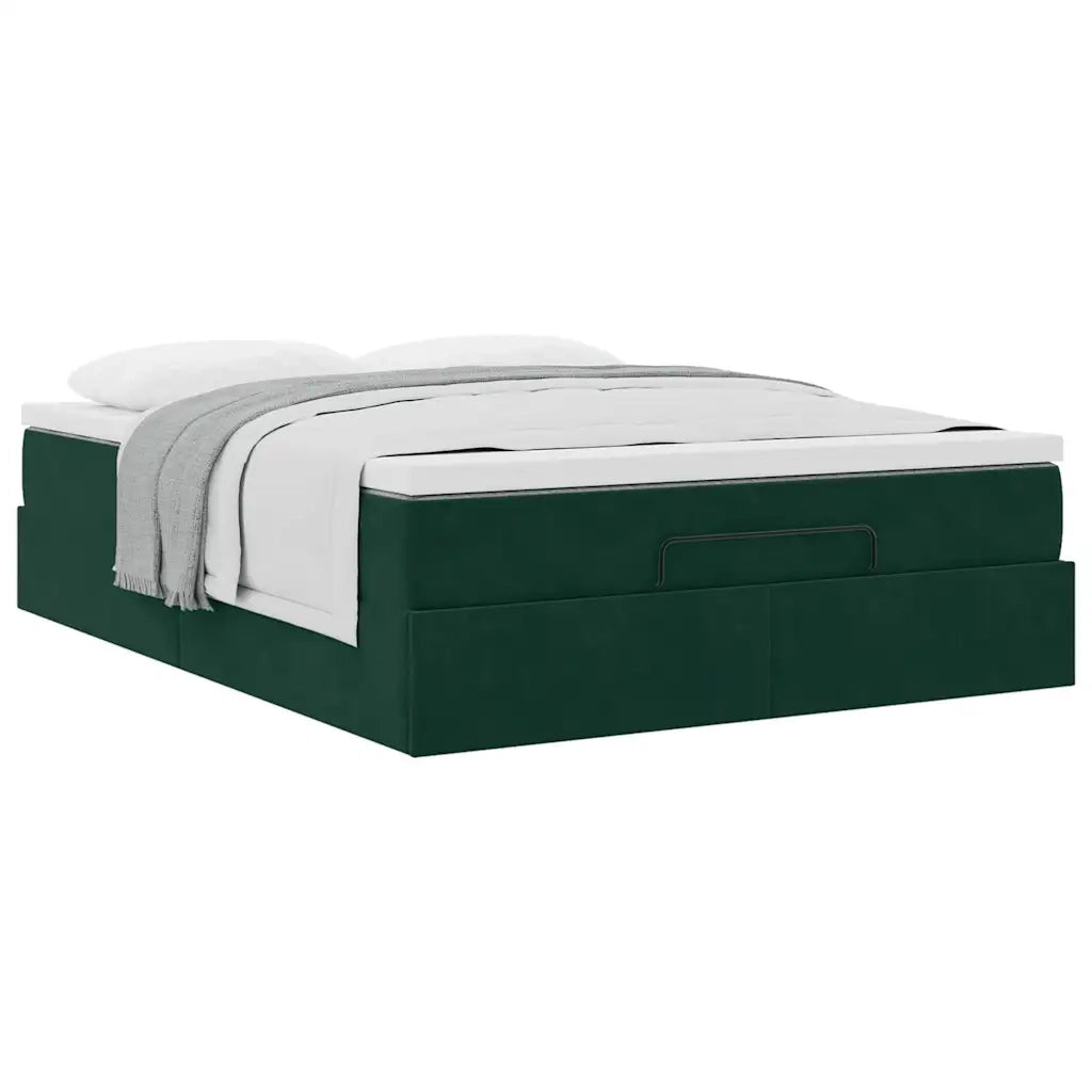 Struttura Letto Pouf con Materasso 140x190 cm in Velluto 3311186