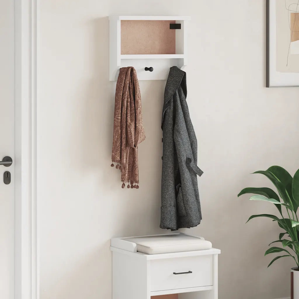 Appendiabiti da Parete SANDNES Bianco 45x12x35 cm Legno di Pino CFW1227940