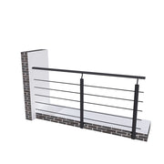 Ringhiera Balaustra in Alluminio Nero Opaco 200x100cm a Fissaggio a Parete, con supporto di collegamento a Parete