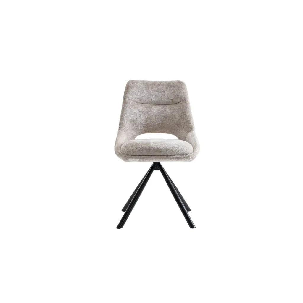 Set di 2 sedie YUMENA – Tessuto beige – Gambe in metallo – Design minimalista – Eleganza naturale e contemporanea