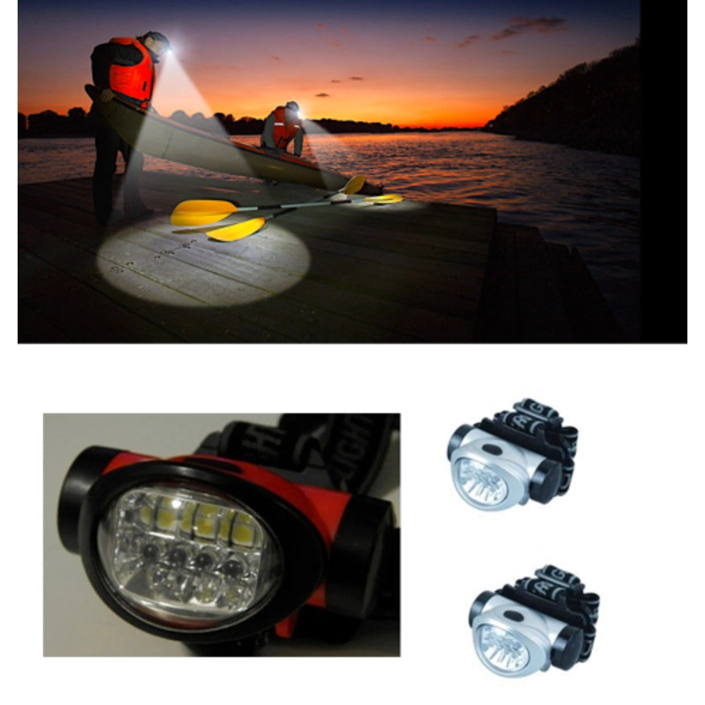 Trade Shop - Torcia Led Frontale Da Testa Luce Lampada Ricaricabile 6 Led Camping Caccia -