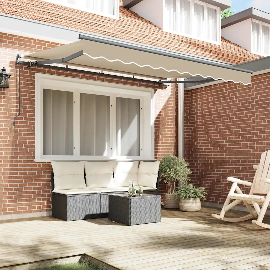 vidaXL Tenda Retrattile Beige 350 x 200 cm Poliestere e Alluminio