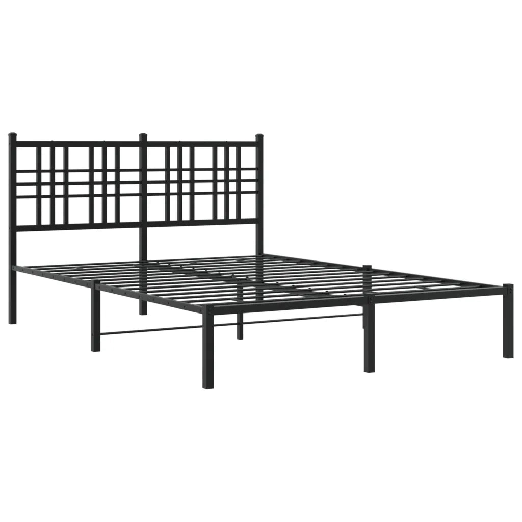 Giroletto con Testiera-Struttura Letto con testiera in Metallo Nero 120x190 cm 564046