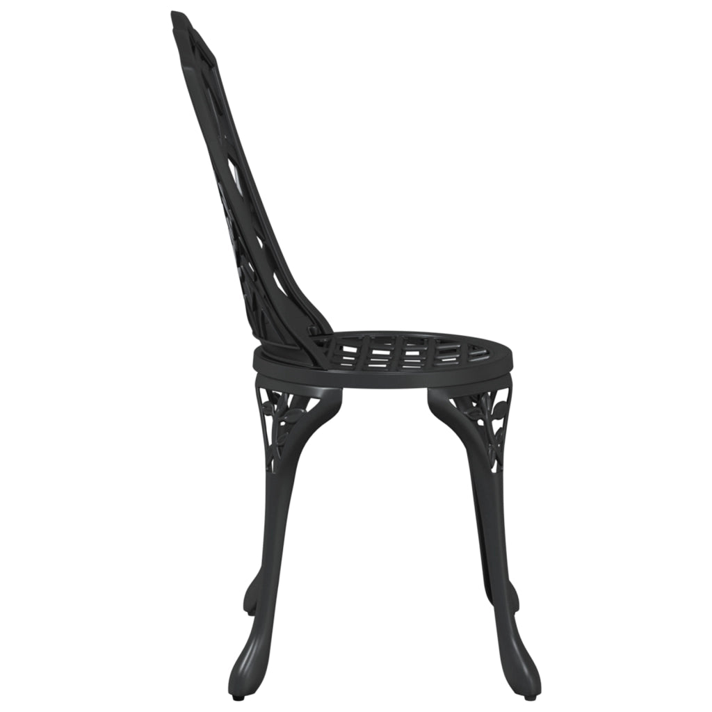Sdraio da giardino 2 pcs Nero in alluminio pressofuso