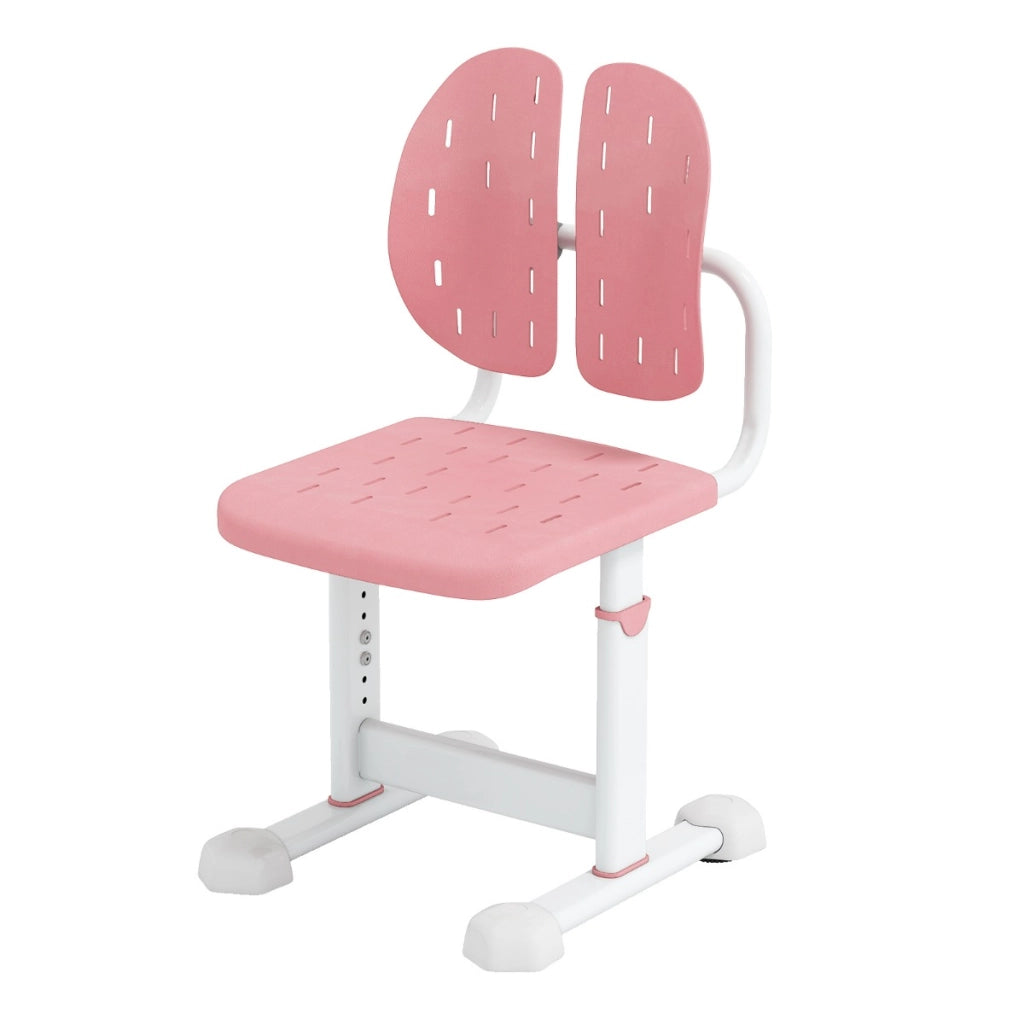 Sedia regolabile in altezza per bambini con doppi supporti dorsal, Sedia da studio con seduta traspirante Rosa