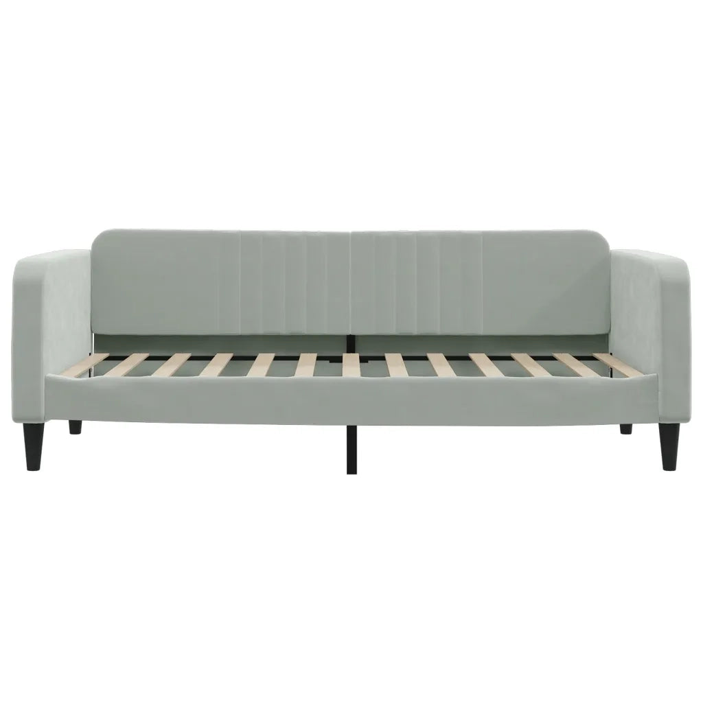 Divano Letto Estraibile Cassetti Grigio Chiaro 90x200cm Velluto 3197111