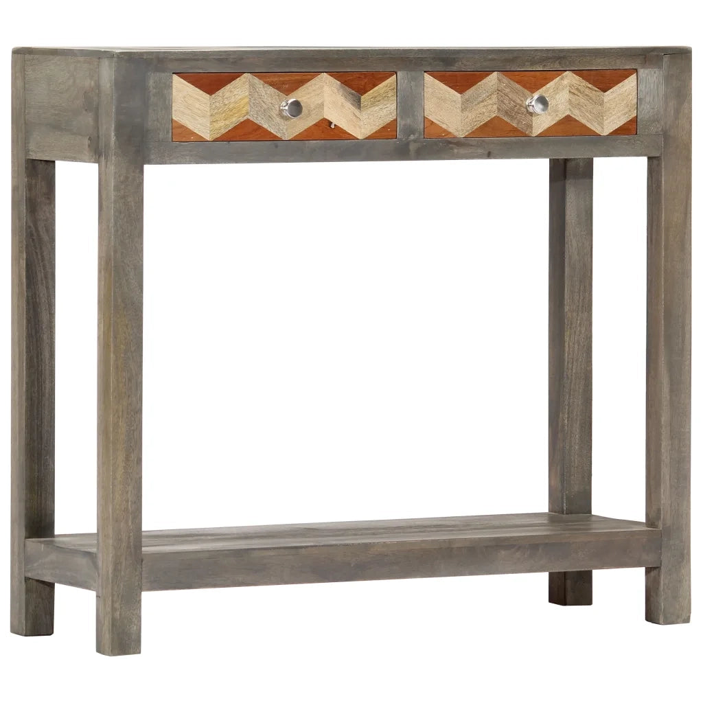 Tavolo Consolle Grigio 86x30x76 cm in Legno Massello di Mango cod mxl 24901