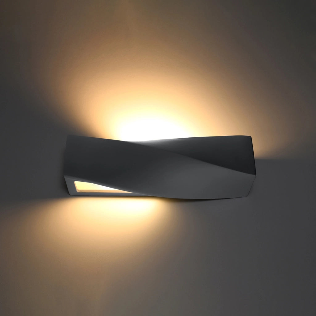 Applique DELTIO grigio/bianco in gesso E27 Pure Lume
