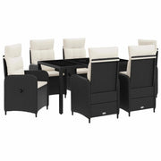 Set da pranzo per esterni 7 pcs Nero e Bianco Crema